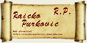 Raičko Purković vizit kartica